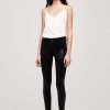 Women L'AGENCE Denim | L'Agence Marguerite Coated High Rise Skinny In Black