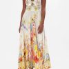 Women CAMILLA Dresses | Camilla Long Dress W/Tie Front In Sunlight Symphony