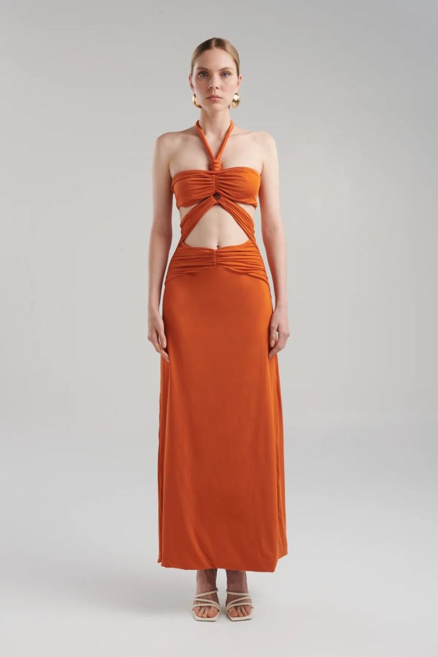 Women MAYGEL CORONEL Dresses | Maygel Coronel Migramah Dress In Orange Ochre