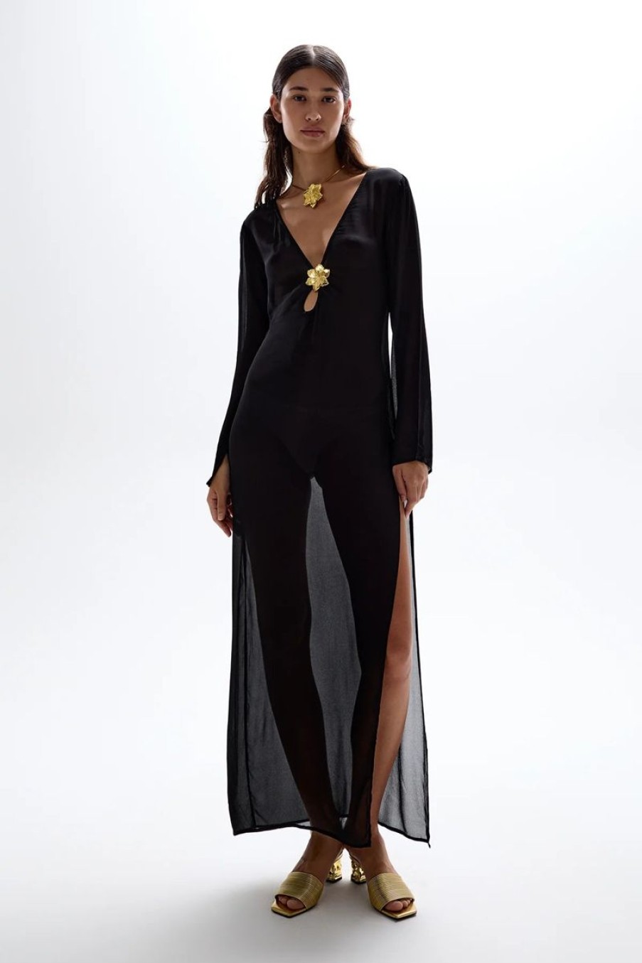 Women CIN CIN Dresses | Cin Cin Hotline Maxi Dress In Black