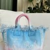 Women MC2 ST BARTH Bags | Mc2 St Barth Colette Bag In Pink/Baby Blue Stripe Dye