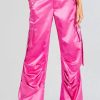 Women SEROYA Pants | Seroya Lai Satin Cargo Pant In Malibu Pink