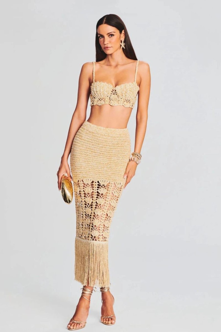 Women RETROFETE Sets | Retrofete Naida Skirt In Gold