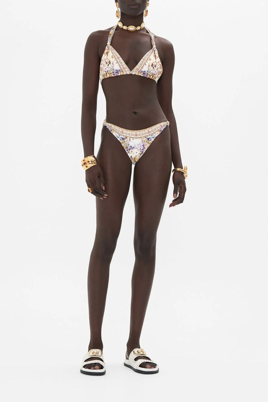 Women CAMILLA Swimwear & Coverups | Camilla Soft Tie Bikini With Trim In Palazzo Play Date