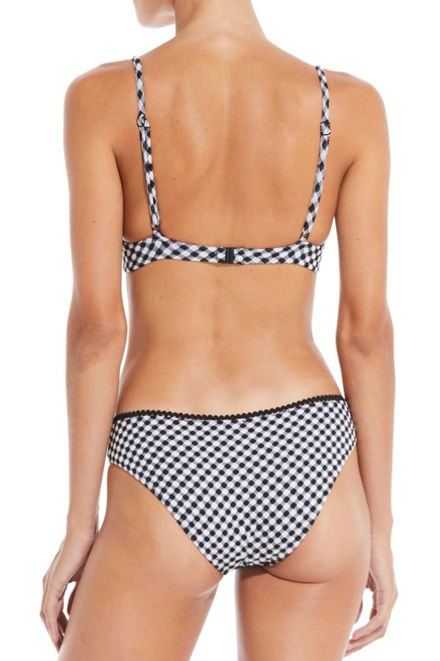 Women SOLID & STRIPED Swimwear & Coverups | Solid & Striped Daphne Top In Blackout/Marshmallow