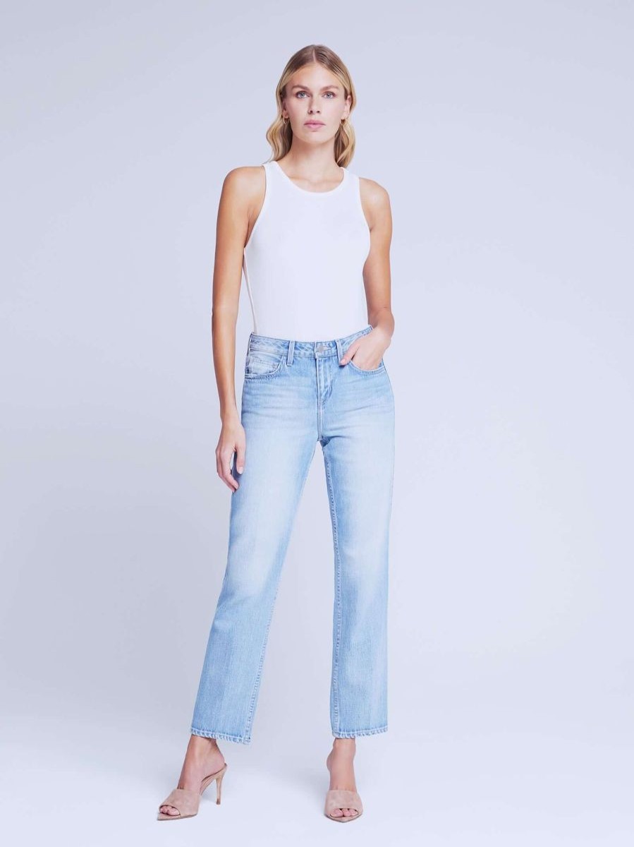 Women L'AGENCE Denim | L'Agence Marjorie Slouch Slim Straight In Mayfield