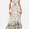 Women CAMILLA Dresses | Camilla Long Dress W/Tie Front In Plumes And Parterres