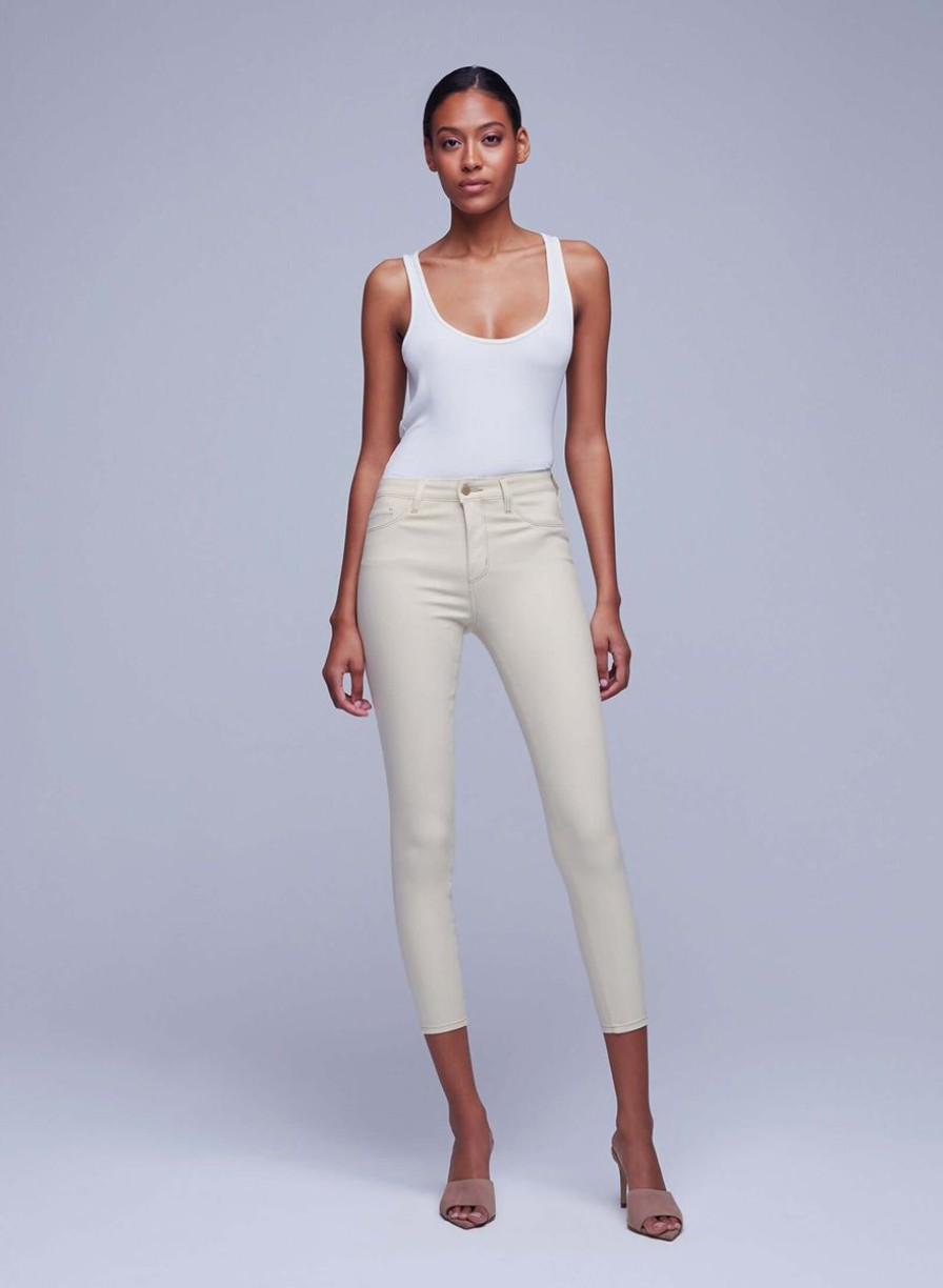 Women L'AGENCE Denim | L'Agence Margot Coated In Oat/Mothergoose Contrast Coated