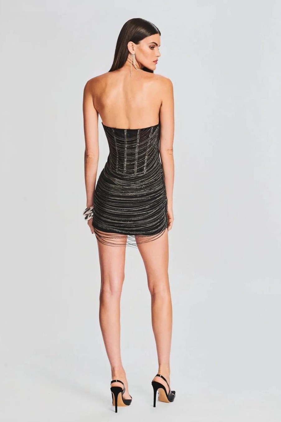 Women RETROFETE Dresses | Retrofete Bianca Dress In Black/Silver