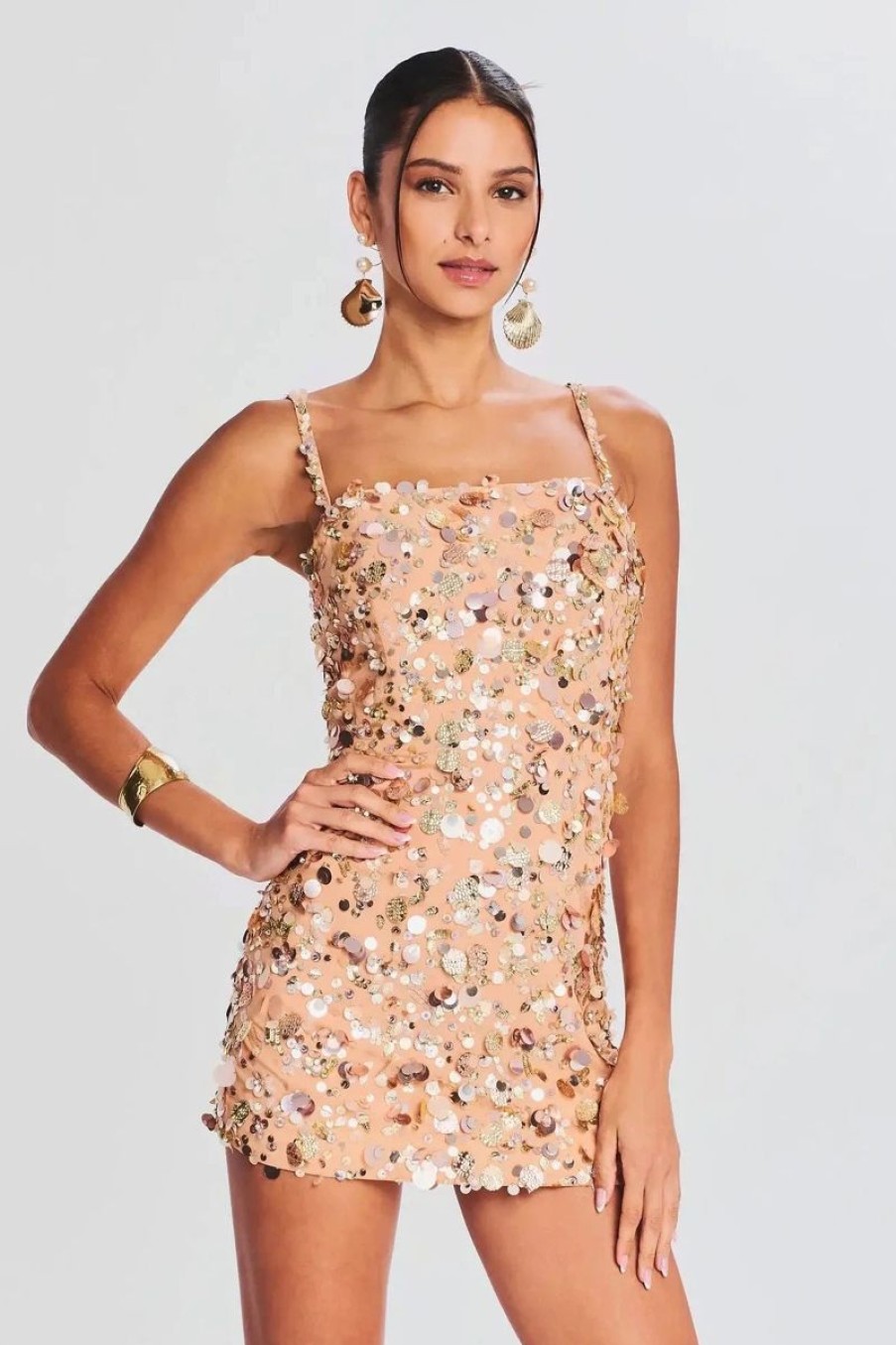 Women RETROFETE Dresses | Retrofete Zhuri Dress In Gold Seashell