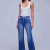 Women L'AGENCE Denim | L'Agence Wanda Hr Crop Wide Leg In Dawson