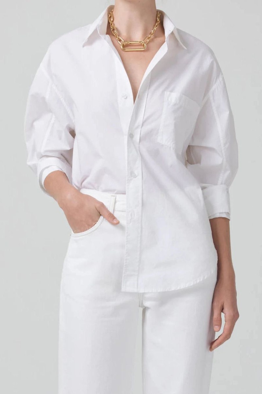 Women CITIZENS OF HUMANITY Tops | Citizens Of Humanity Kayla Shirt In Optic White