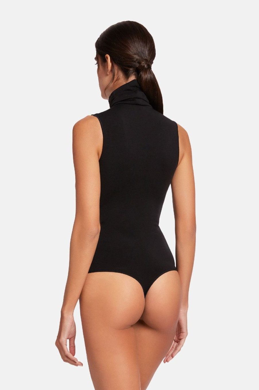 Women WOLFORD Bodysuits | Wolford Viscose String Bodysuit In Black