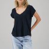 Women LNA Tops | Lna Kaden Cotton V Neck In Black