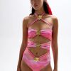 Women CIN CIN Swimwear & Coverups | Cin Cin Diamond Cut-Out One Piece In Sundae