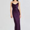 Women SEROYA Dresses | Seroya Massimo Silk Gown In Eggplant