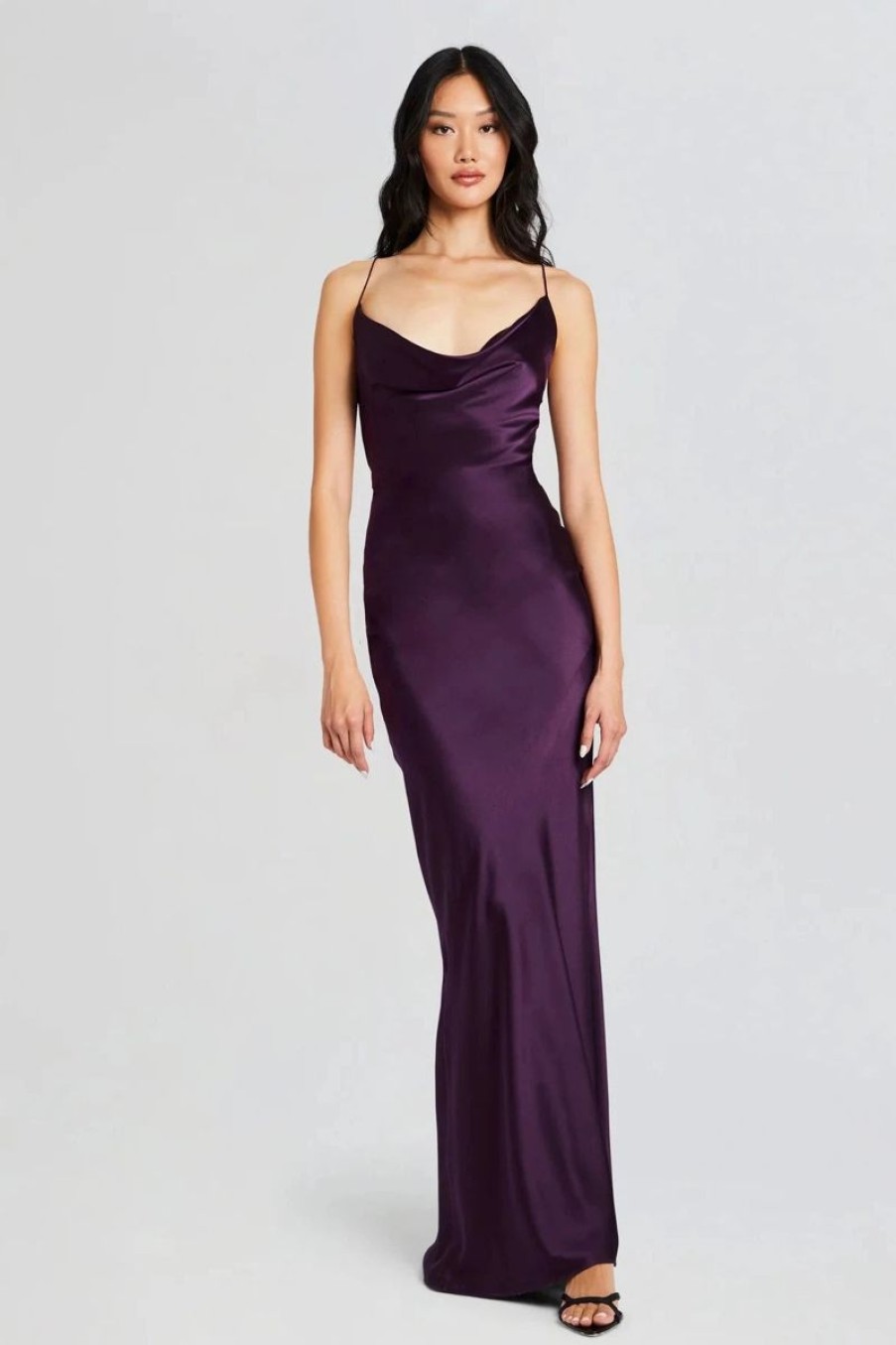 Women SEROYA Dresses | Seroya Massimo Silk Gown In Eggplant