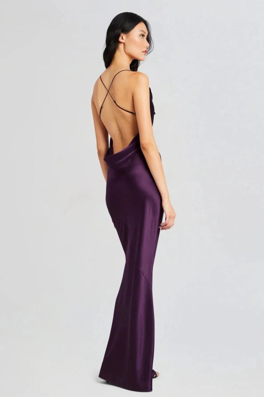 Women SEROYA Dresses | Seroya Massimo Silk Gown In Eggplant