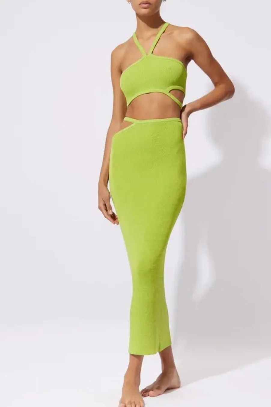 Women SOLID & STRIPED Sets | Solid & Striped Cindy Skirt In Lime X Citron