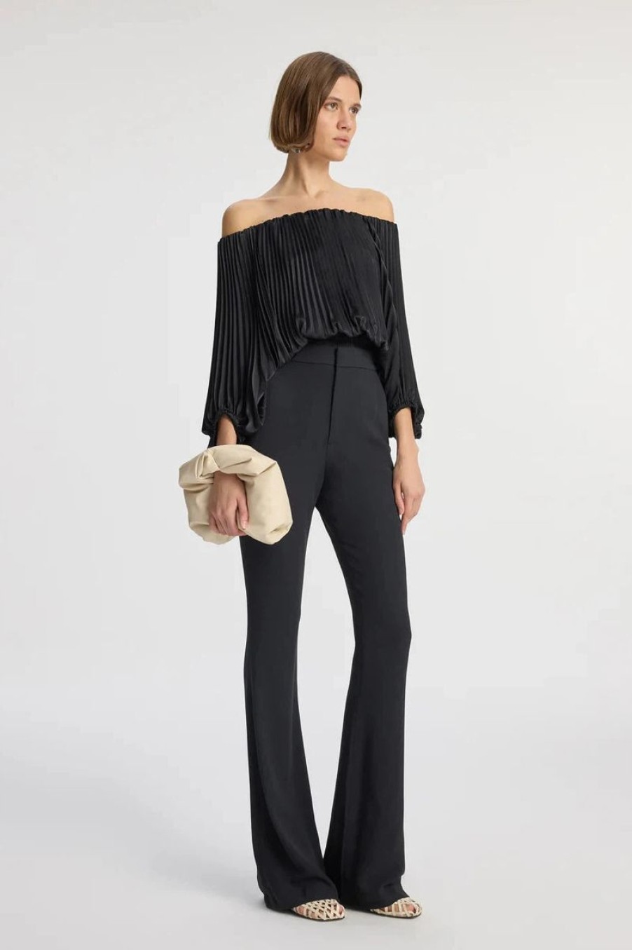 Women A.L.C. Tops | A.L.C Sienna Pleated Top In Black