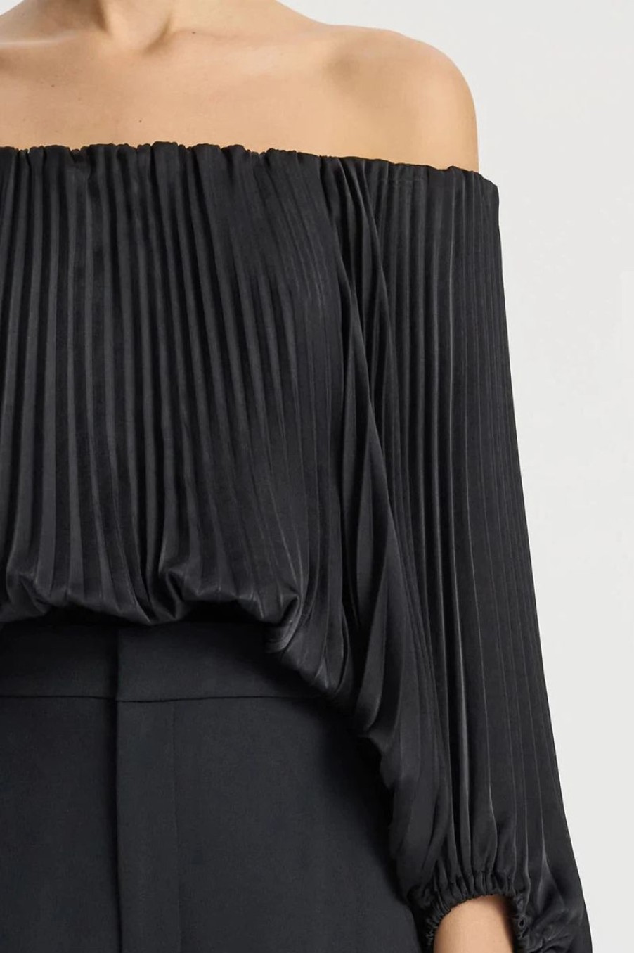 Women A.L.C. Tops | A.L.C Sienna Pleated Top In Black