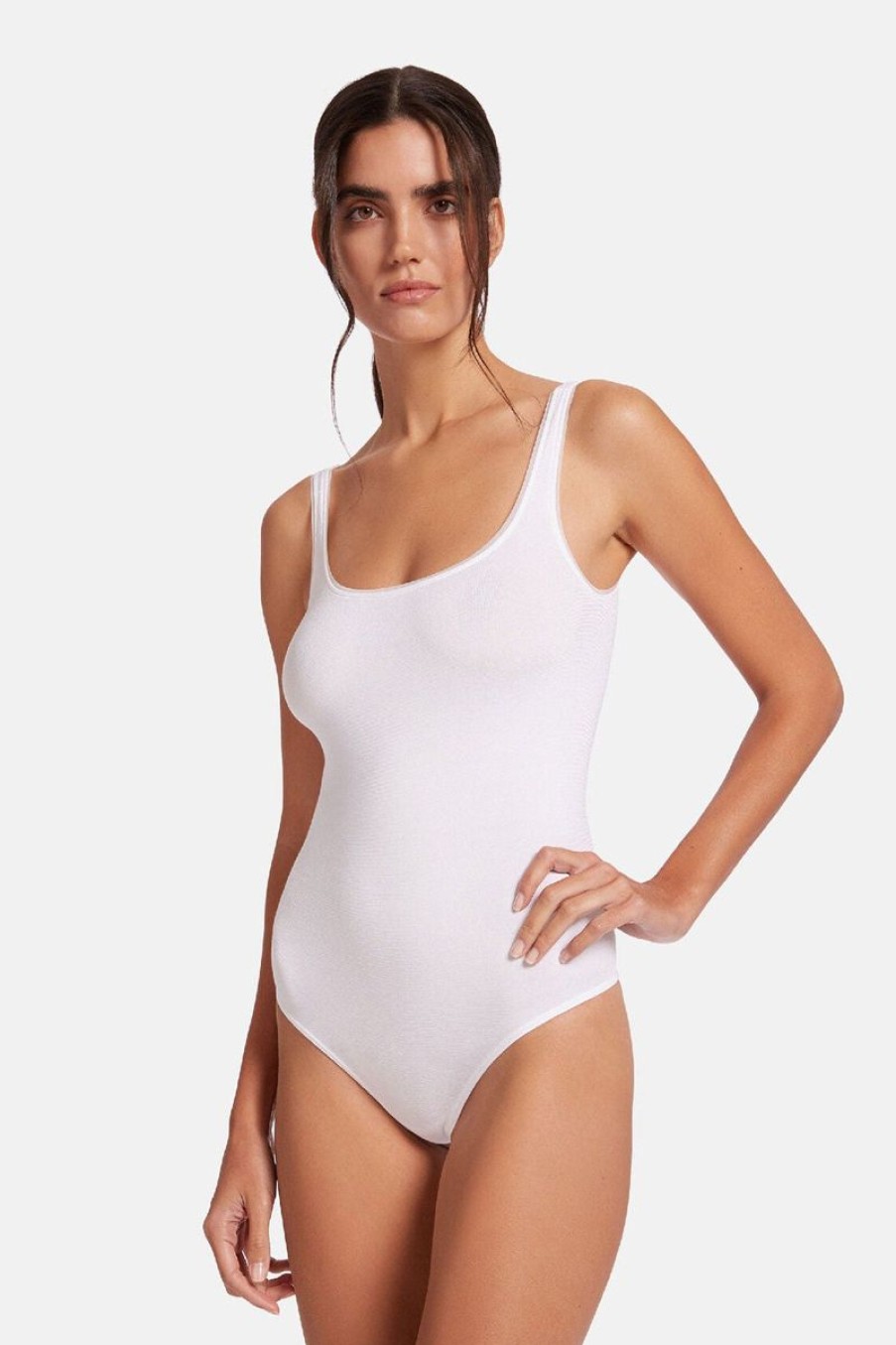 Women WOLFORD Bodysuits | Wolford Jamaika String Bodysuit In White