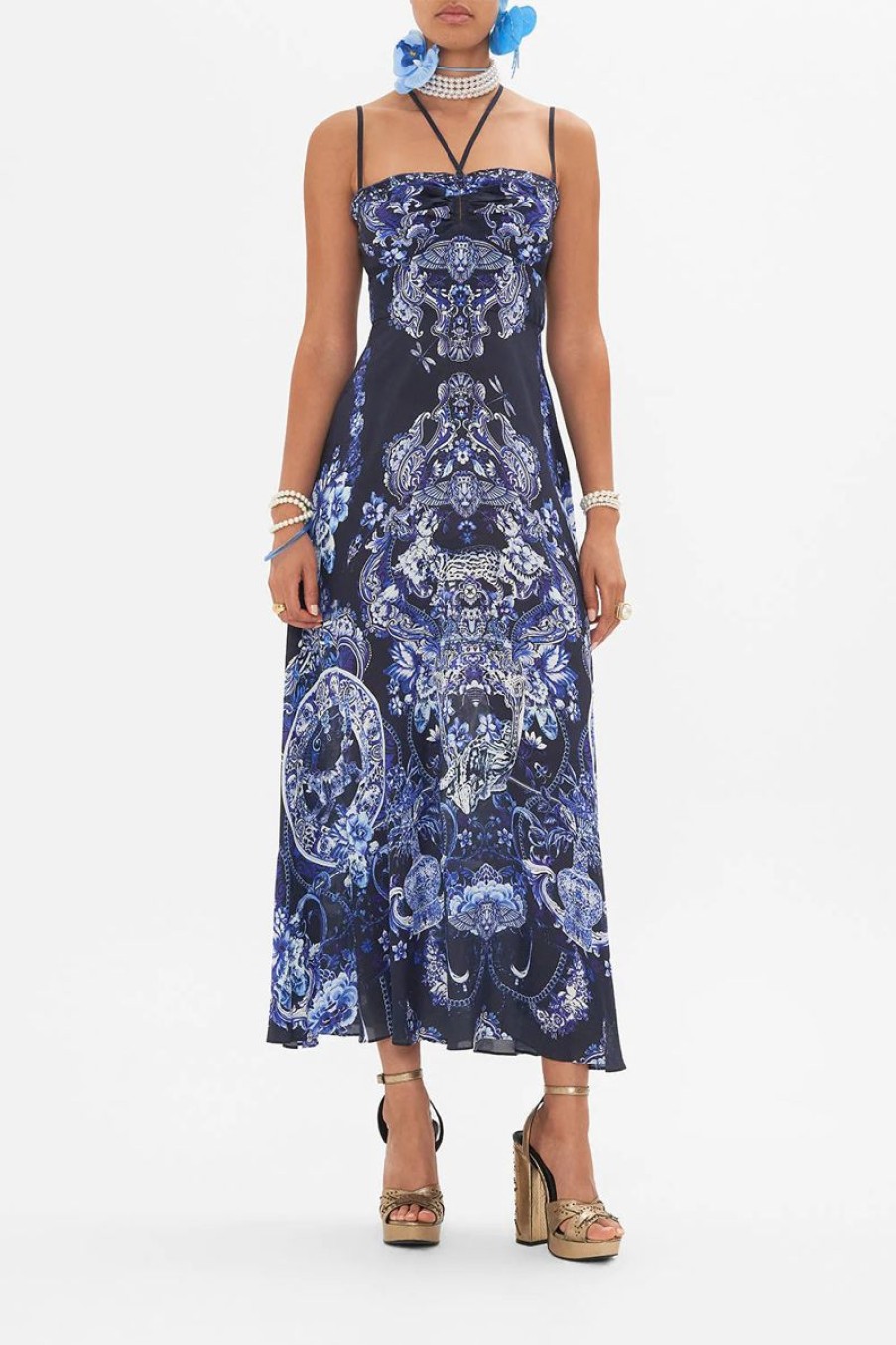 Women CAMILLA Dresses | Camilla Strap Detail Dress In Delft Dynasty