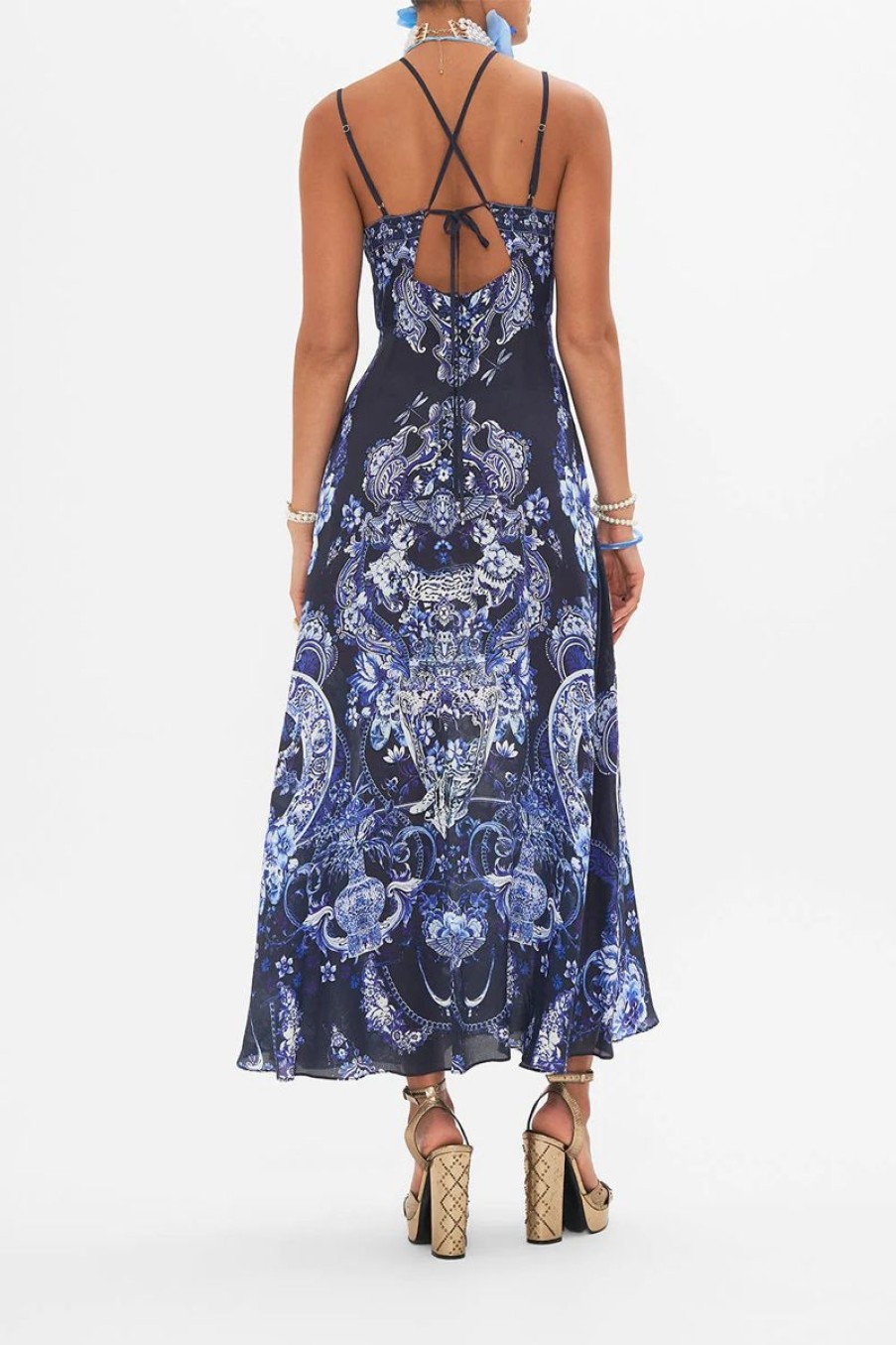 Women CAMILLA Dresses | Camilla Strap Detail Dress In Delft Dynasty