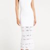 Women REBECCA VALLANCE Dresses | Rebecca Vallance Romina Knit Midi Dress In White