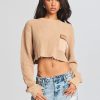 Women SEROYA Tops | Seroya Mid Cropped Devin Sweater In Tan