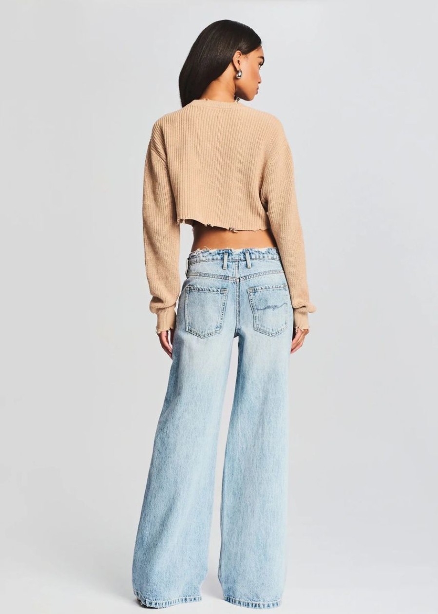 Women SEROYA Tops | Seroya Mid Cropped Devin Sweater In Tan