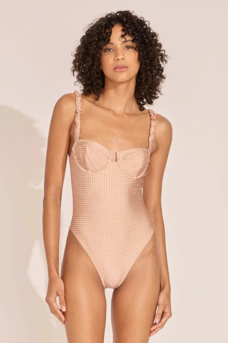 Women SOLID & STRIPED Swimwear & Coverups | Solid & Striped Verona One Piece In Taupe Polka Dot