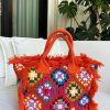 Women MC2 ST BARTH Bags | Mc2 St Barth Vanity Crochet Bag In Orange Multi