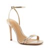 Women SCHUTZ | Schutz Altina Embossed-Leather Sandal In Platina