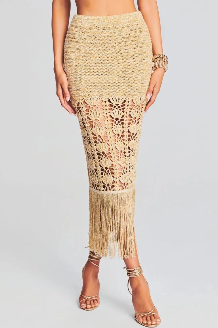 Women RETROFETE Skirts | Retrofete Naida Skirt In Gold