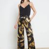 Women L'AGENCE Pants | L'Agence Pilar Wide Leg Pant In Black Multi Delicate Paisley