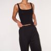 Women LNA Tops | Lna Essential Ribbed Scoop Tank In Black