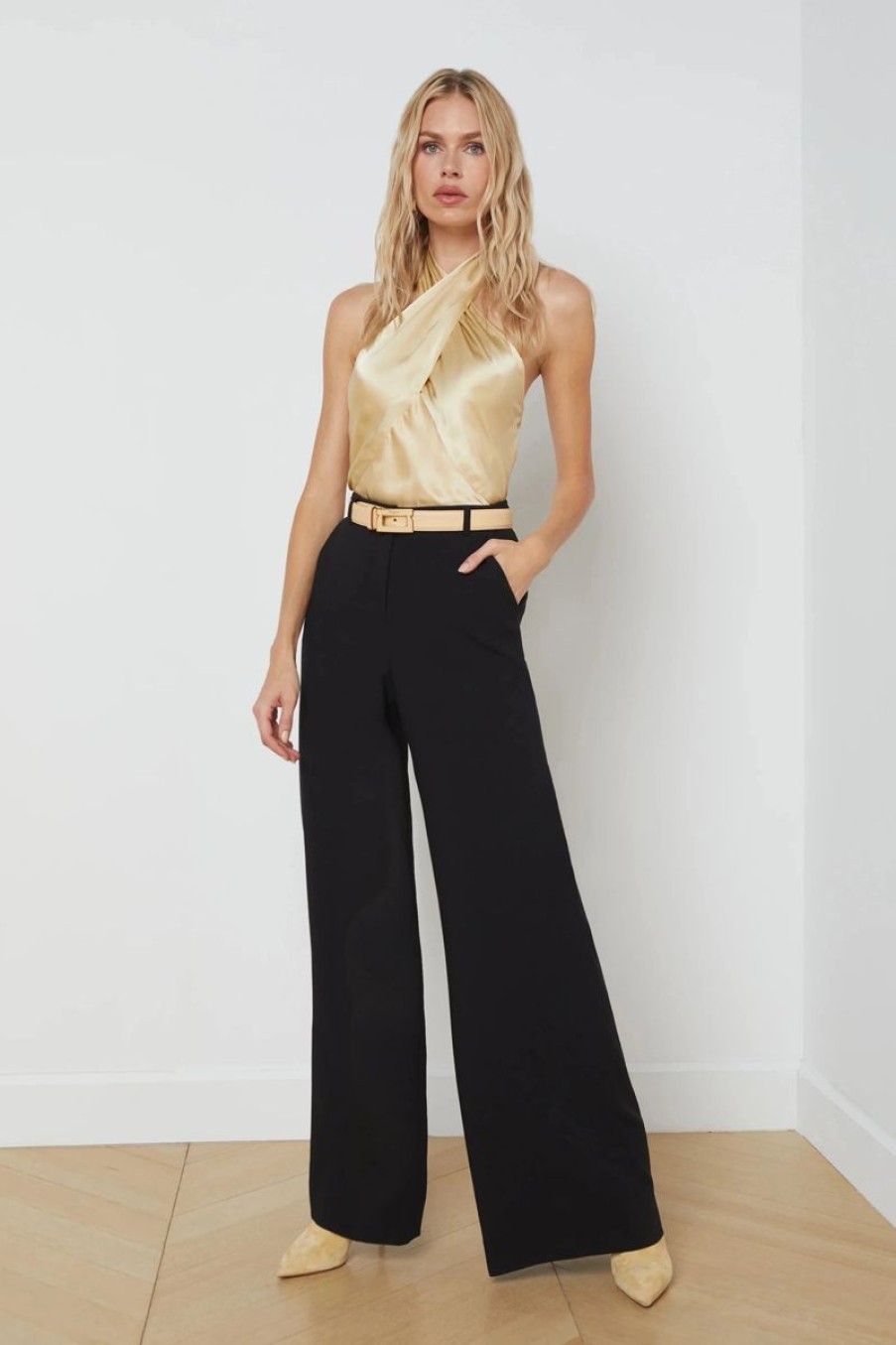 Women L'AGENCE Pants | L'Agence Livvy Tux Trouser In Black