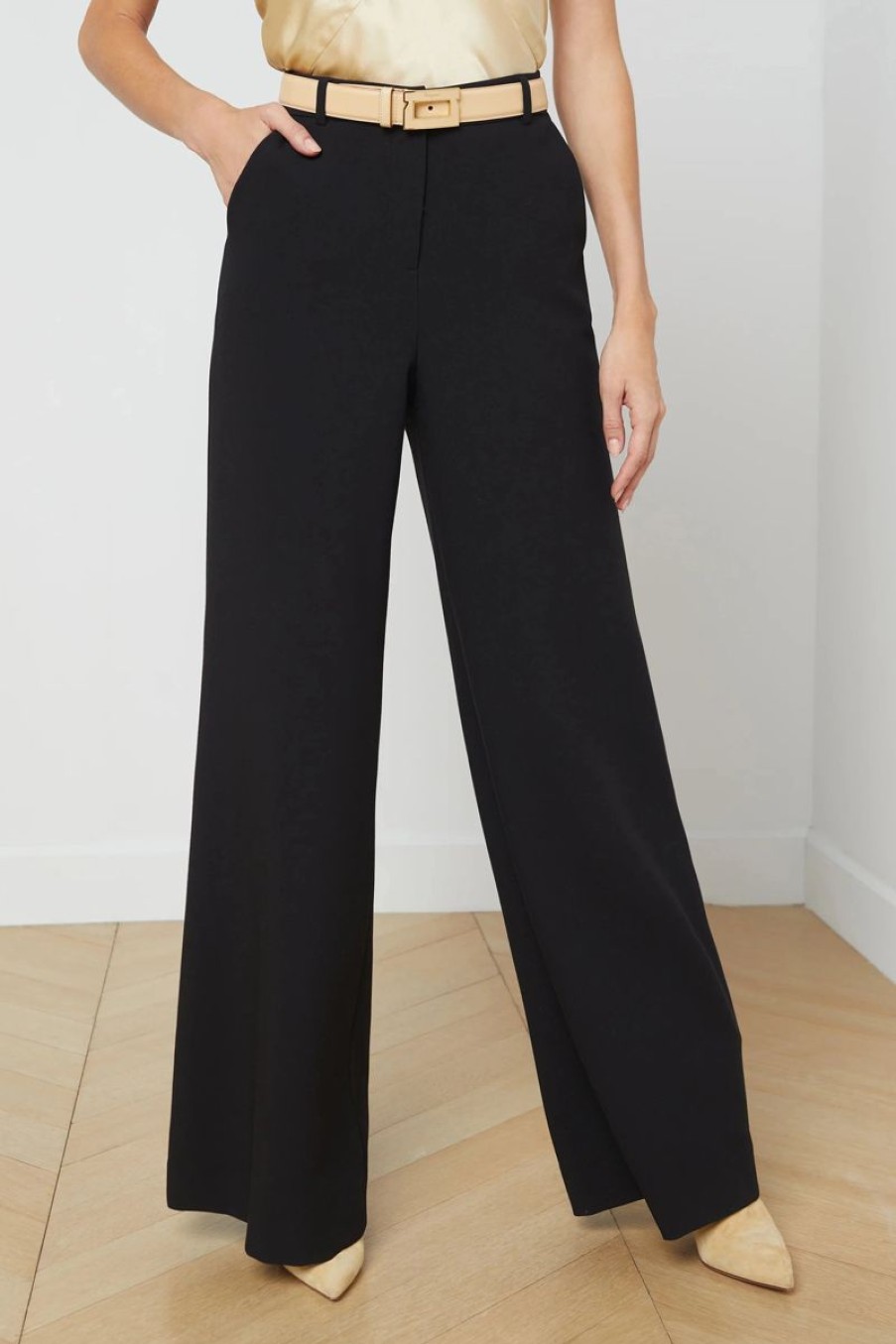 Women L'AGENCE Pants | L'Agence Livvy Tux Trouser In Black