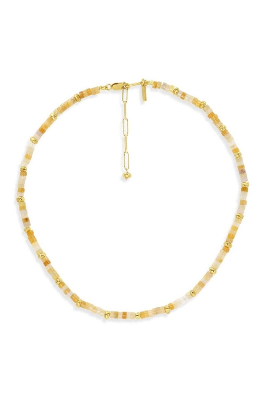 Women JACKIE MACK DESIGNS Jewelry | Jackie Mack Designs Genova Beaded Necklace In Peach Jade & Rainbow Moonstone