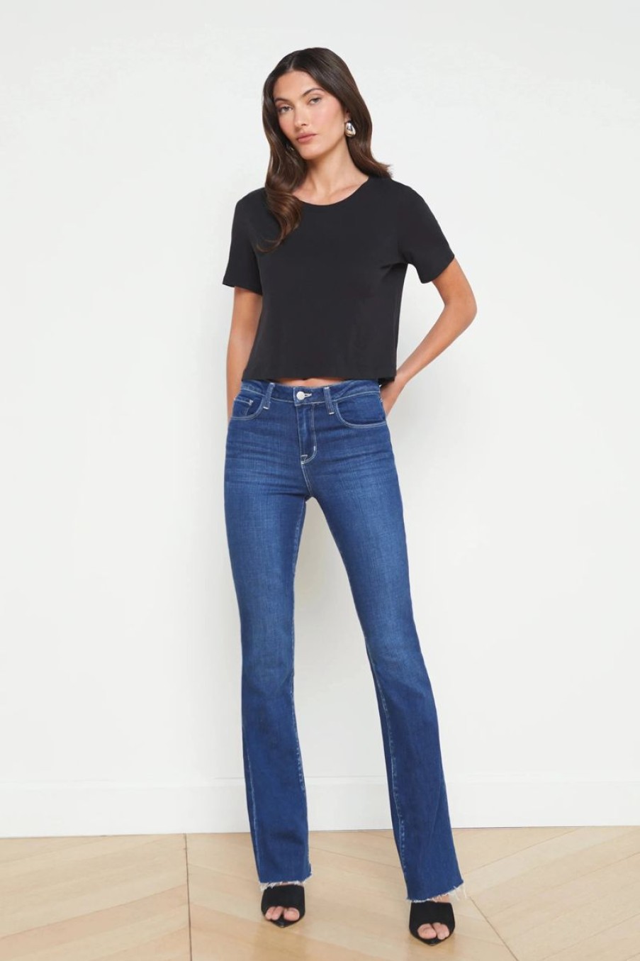 Women L'AGENCE Denim | L'Agence Ruth H/R Straight In Sutton