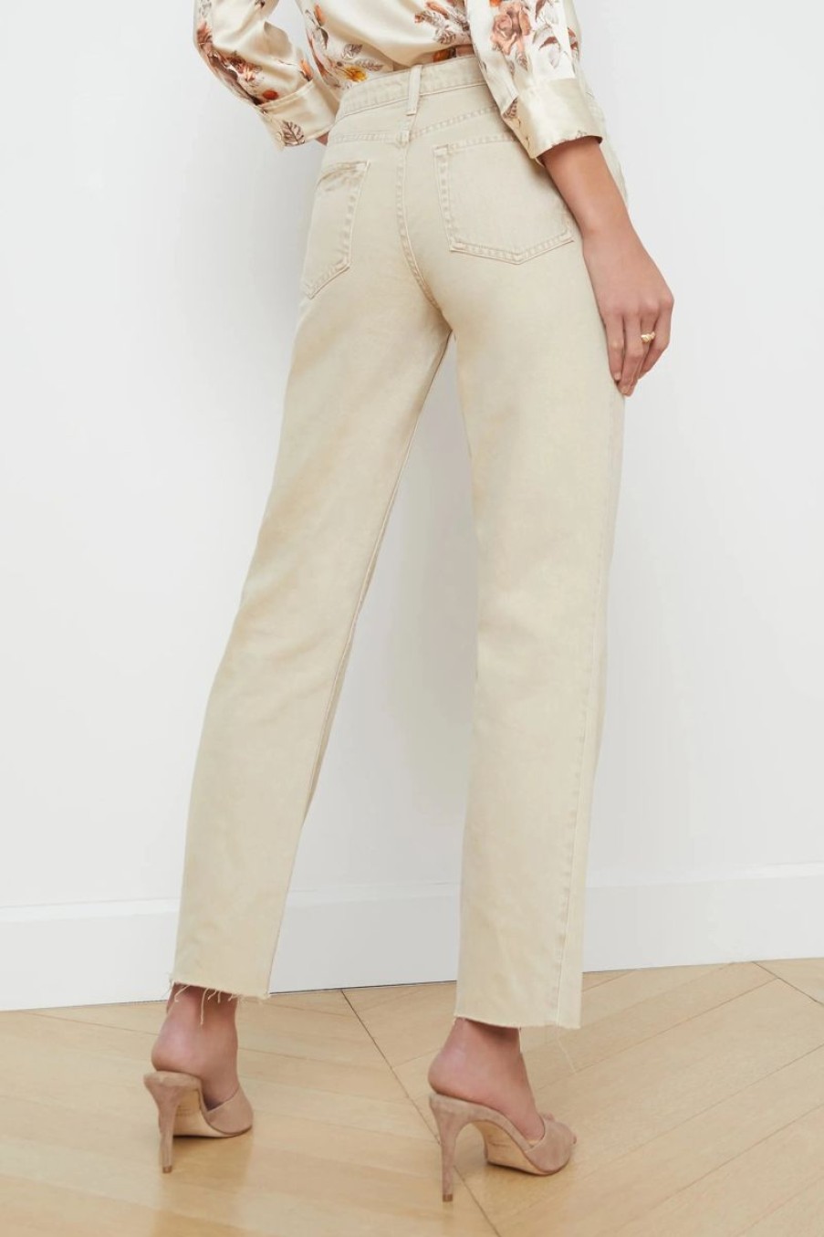 Women L'AGENCE Denim | L'Agence Milana L/R Stovepipe In Sand Dune