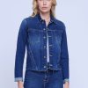 Women L'AGENCE Denim | L'Agence Janelle Slim Raw Jacket In Magnolia