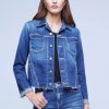 Women L'AGENCE Denim | L'Agence Janelle Slim Raw Jacket In Century