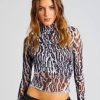 Women SEROYA Tops | Seroya Sana Top In Grey Ocelot