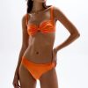 Women CIN CIN Swimwear & Coverups | Cin Cin Ariel Ruched Bra Bikini Top In Orange