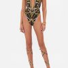 Women CAMILLA Swimwear & Coverups | Camilla Chain Neck Plunge One Piece In Coast To Coast