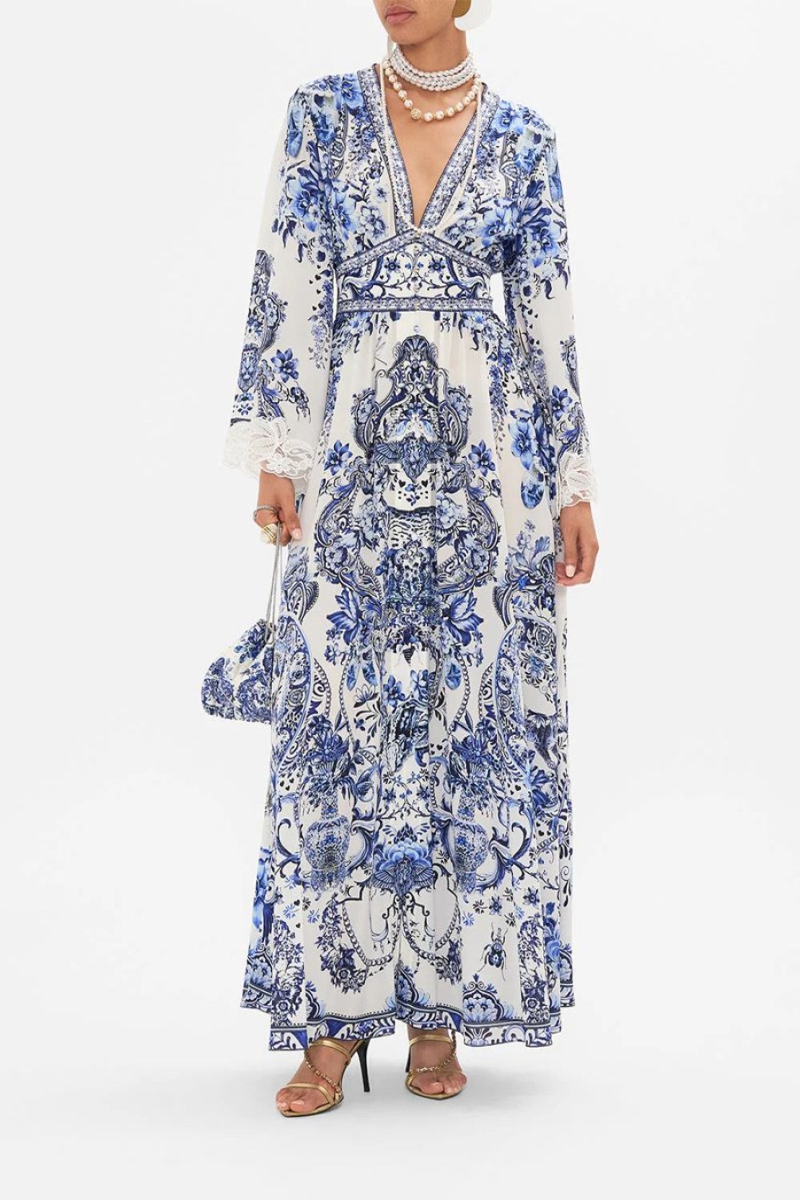 Women CAMILLA Dresses | Camilla Kimono Sleeve Dress With Shirring Detail In Glaze And Graze