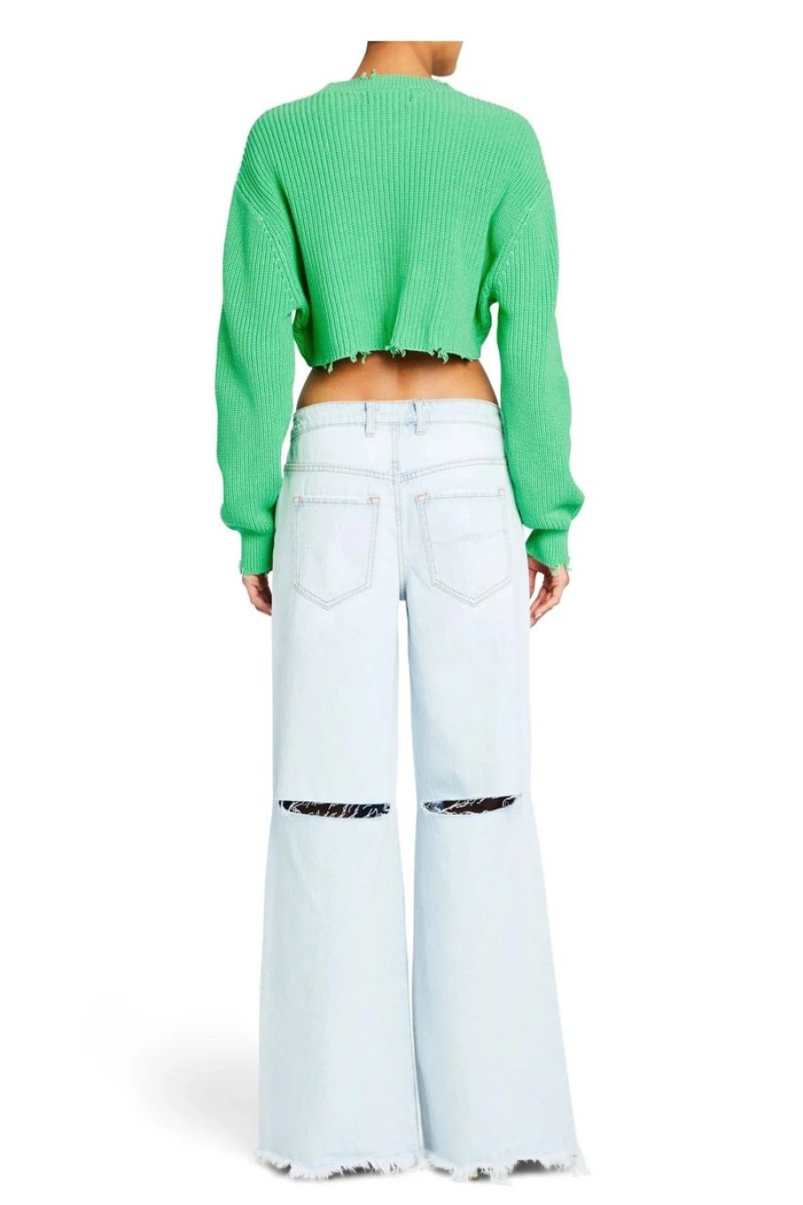 Women SEROYA Tops | Seroya Mid Cropped Devin Sweater In Pistachio