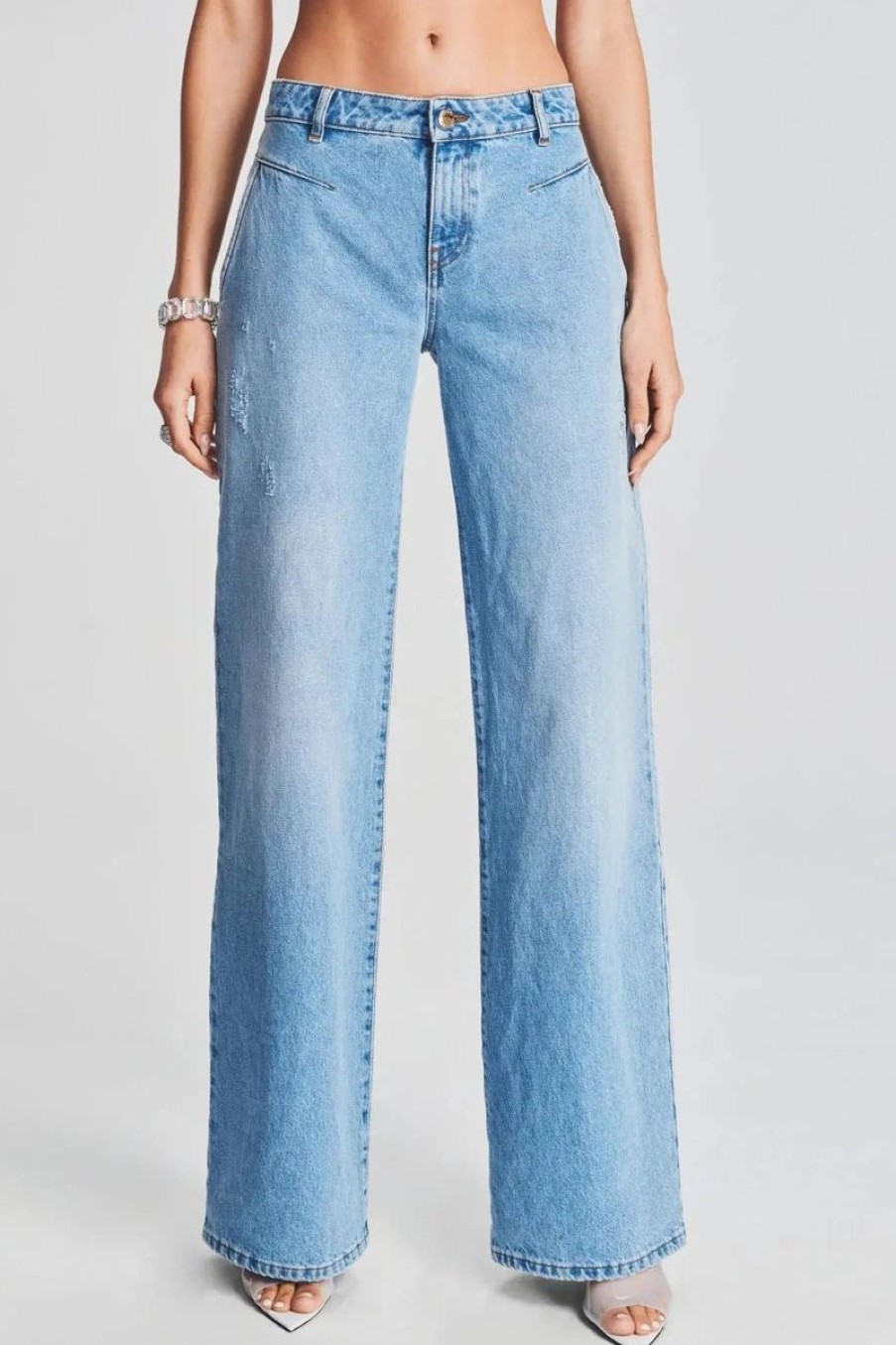 Women RETROFETE Denim | Retrofete Ingrid Mid Rise Jean In Celeste